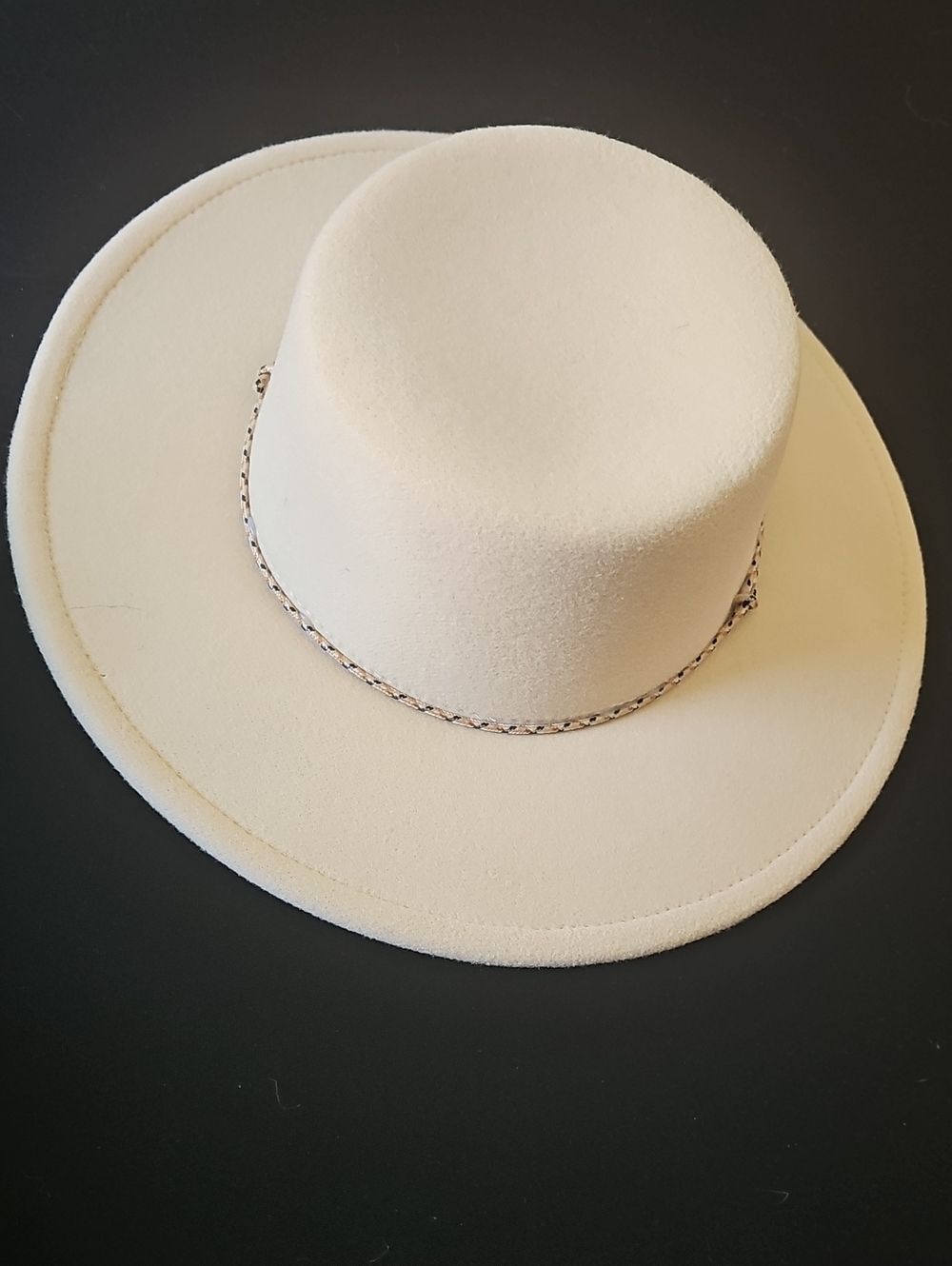 torrid Cream Wide-Brim Felt Ranch Hat with Braided Band